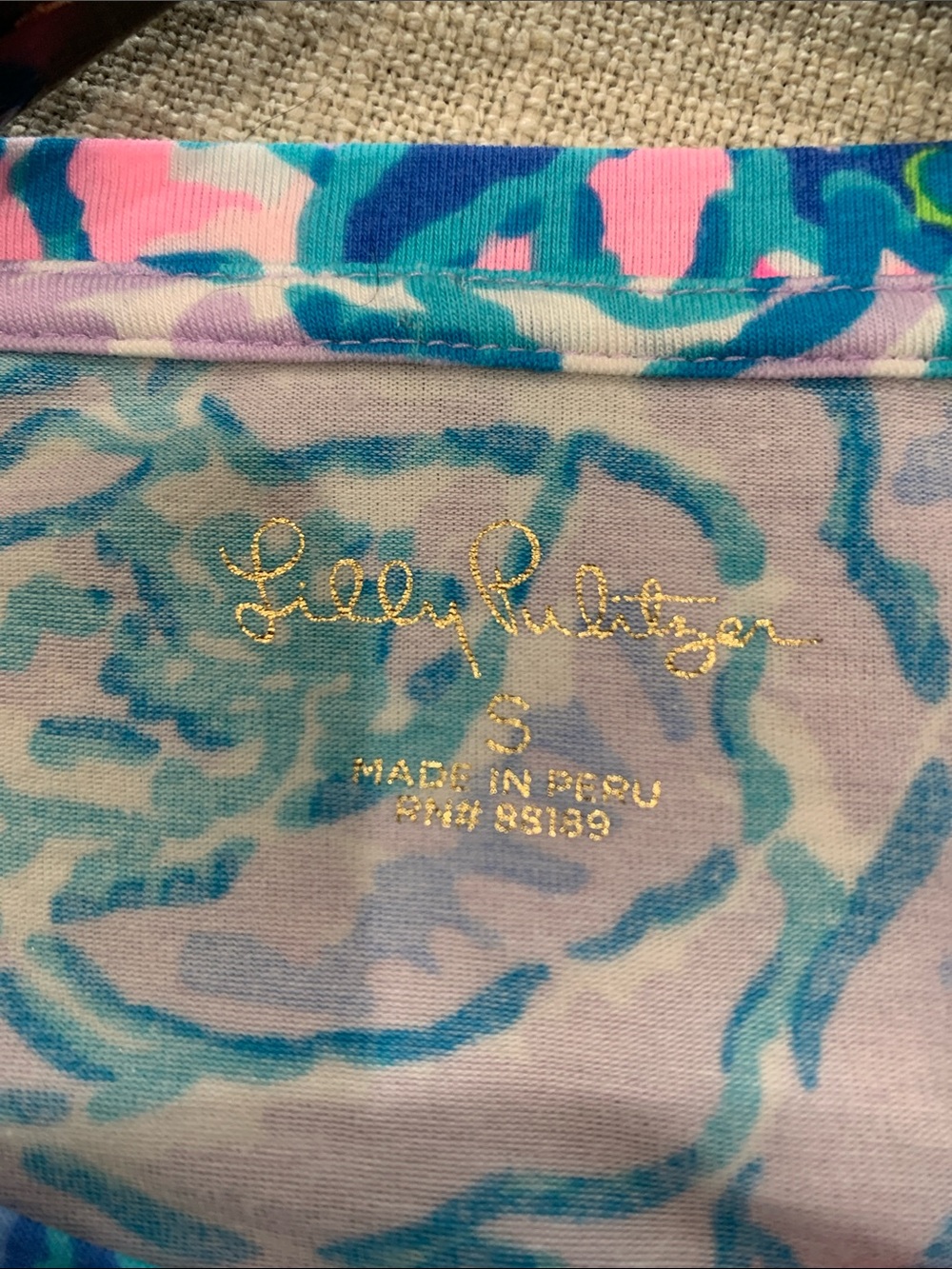 Lilly Pulitzer Pink and Blue Floral Panel Long-Sleeve Top size Small - Picture 3 of 5